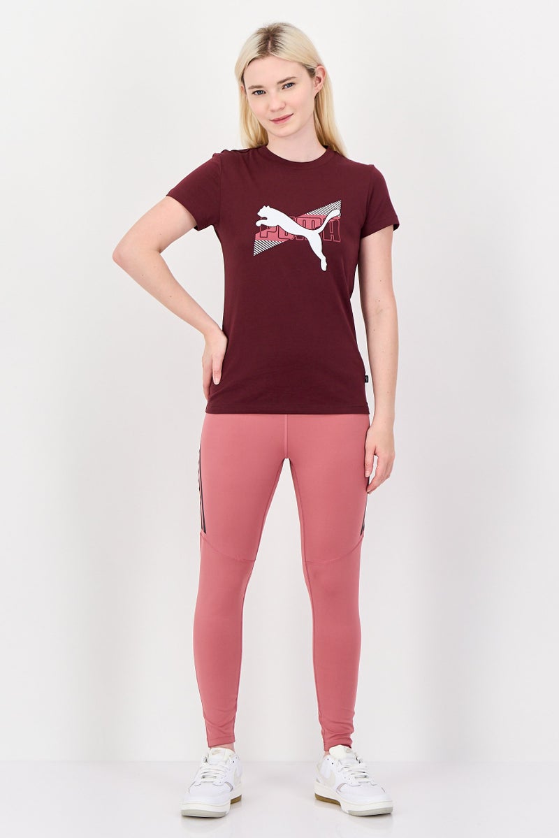 PUMA Women Sportswear Fit Short Sleeve Outdoor Top, Maroon - Image 3